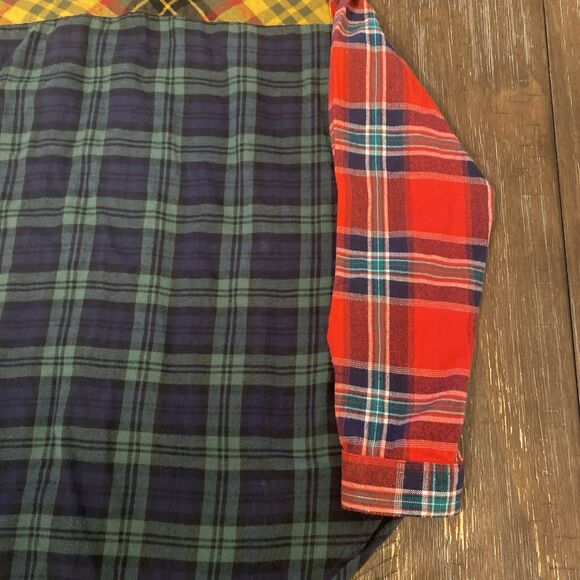 Blair Women’s XL Patchwork Plaid Embroidered Flannel Button Up Shirt - Picture 11 of 13